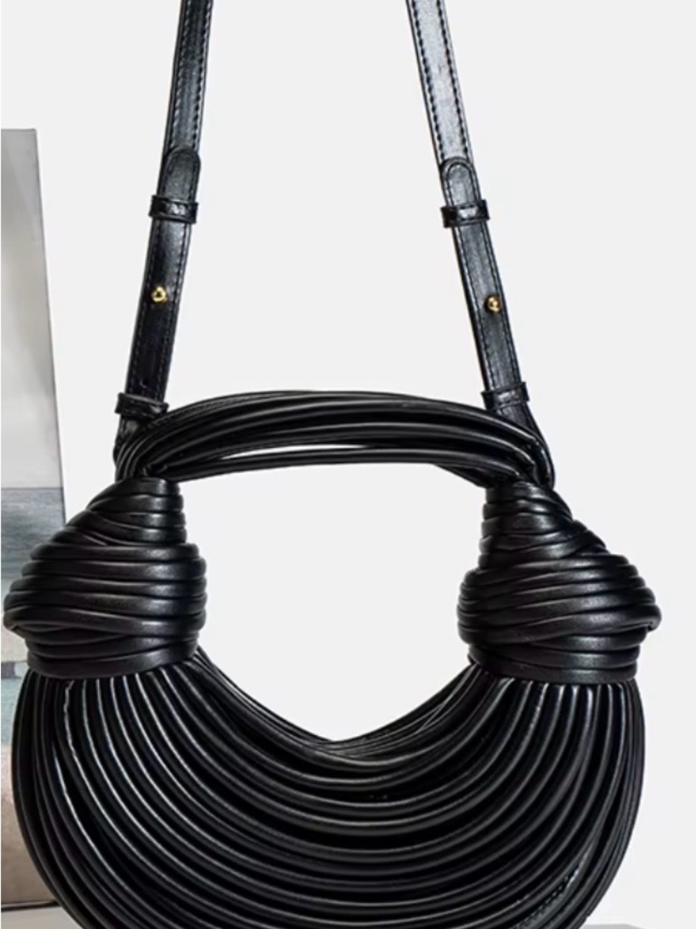 ✨ NWT Black Knot “Noodle” Vegan Leather Mini Bag ✨ - Picture 3 of 5